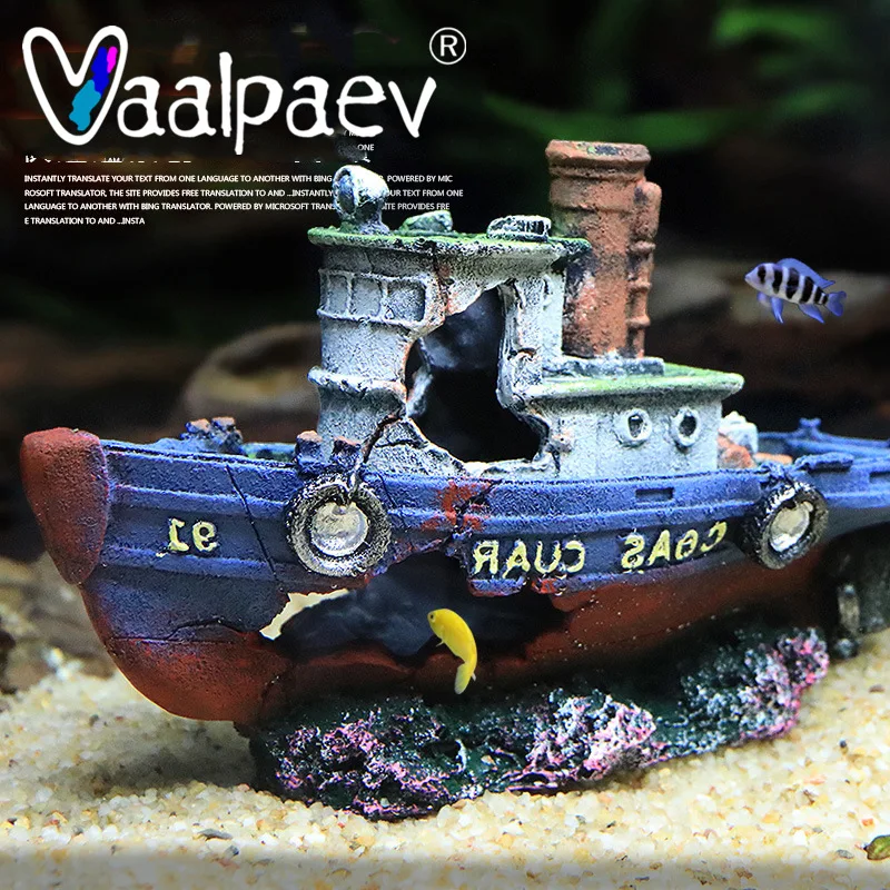 

Sinking Pirate Ship Boat Steamship Aquarium Fish Tank Landscaping Home Desk Decoration Resin Toys DIY Crafts Adult Accessories