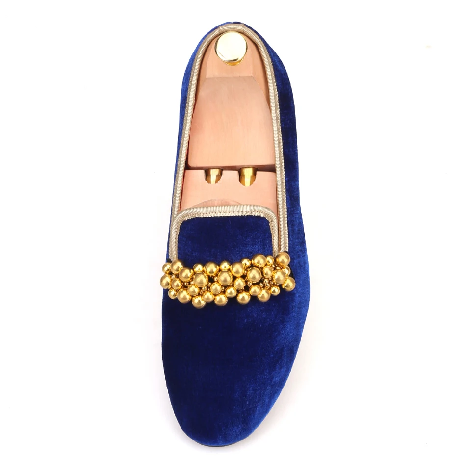 Piergitar/новый стиль мужские бархатные туфли ручной работы с отделкой бисером