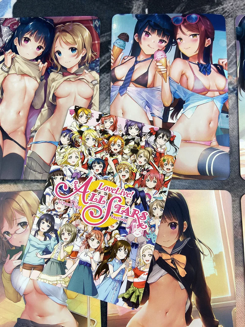 

9pcs/set ACG Beauty School Girl Idol LoveLive Bikini Sexy Girls Hobby Collectibles Game Anime Collection Cards