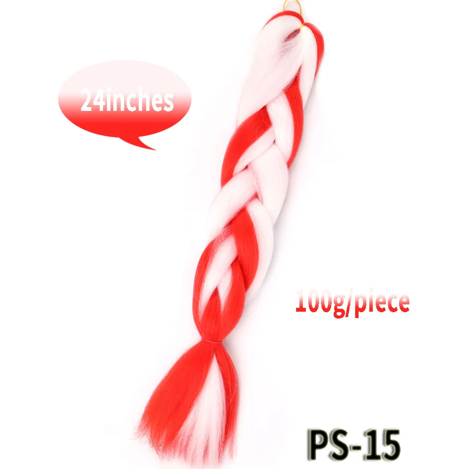AILIADE, 24 дюйма, 1 упаковка, Омбре, волосы, пряди, синтетические, огромные, косички, волосы, канекалон, вязанные крючком, фиолетовые, радужные, накладные волосы - Цвет: PS-15