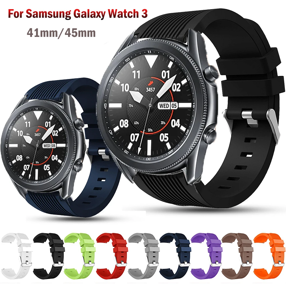 Ремешок силиконовый для смарт часов samsung galaxy watch 3 41 45 мм 22 мм|Смарт-аксессуары| |