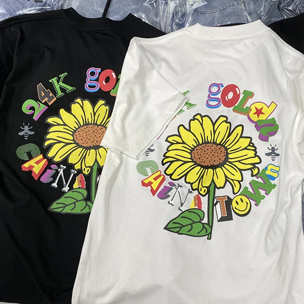 

Sunflower Loose Short sleeves T Shirt Men Women Streetwear Top T-shirt Tees harajuku oversized