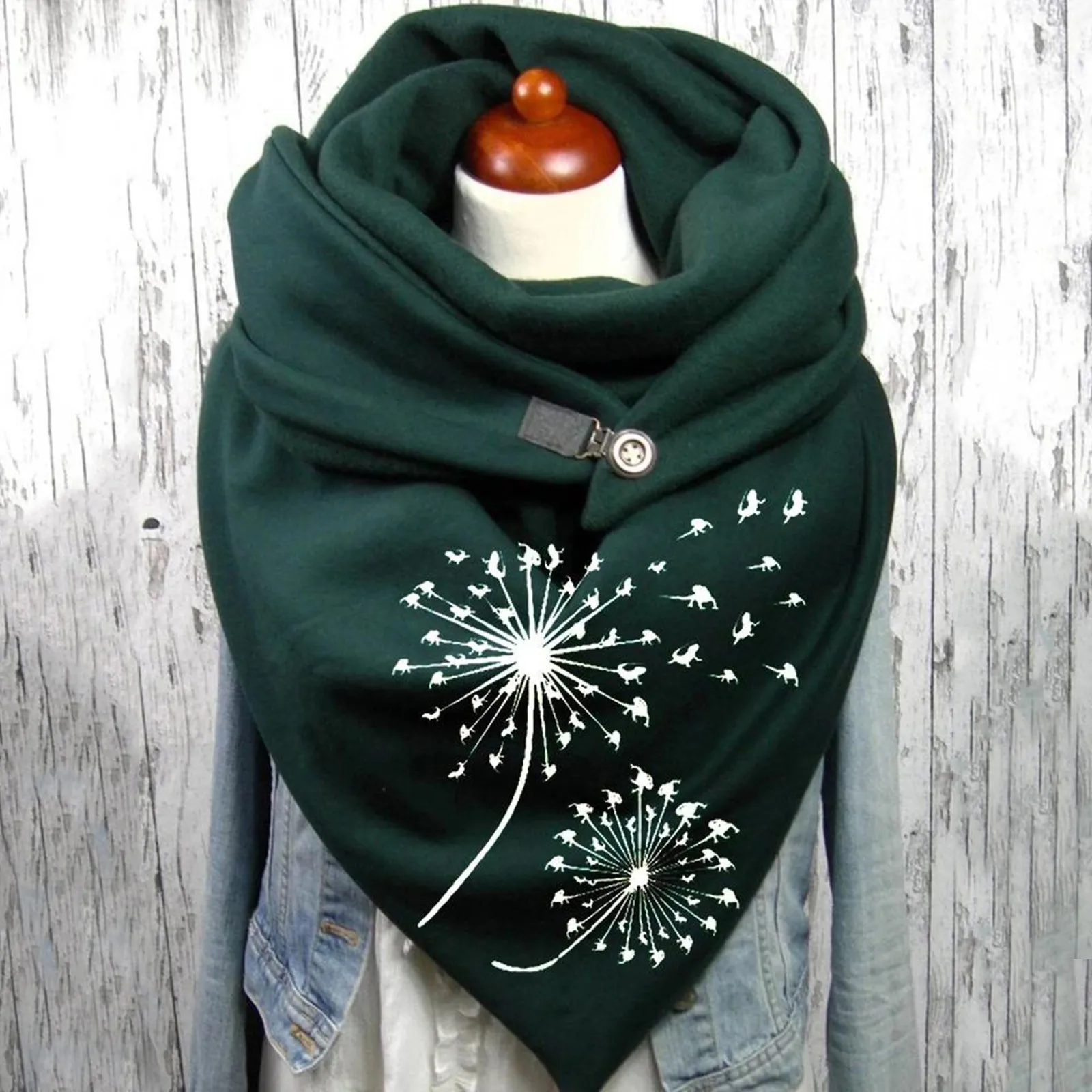 2020 Модный зимний шарф для женщин с принтом на пуговицах мягкая накидка