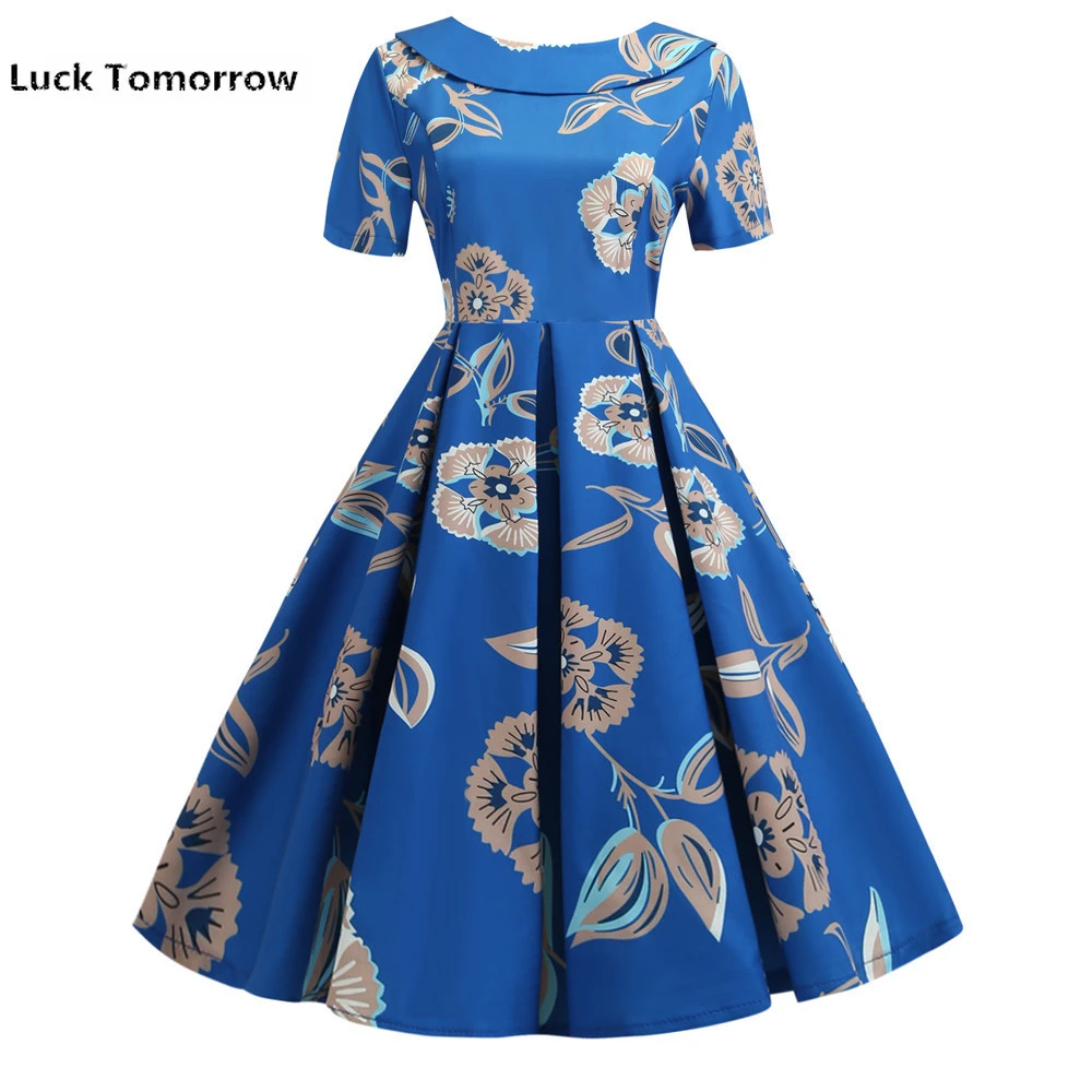 Повседневное летнее элегантное вечернее платье с круглым отложным воротником