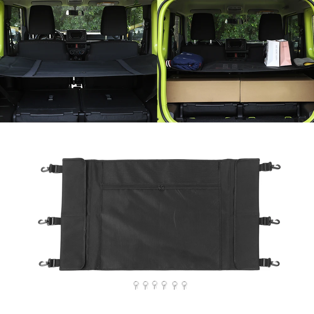 

Для Suzuki Jimny 2019 2020 2021 2022 JB64 JB74 Автомобильный багажник чехол для занавески в багажник аксессуары для интерьера Черный ABS/холст