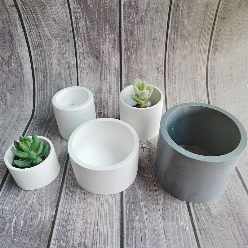 Круглая силиконовая форма для плантатора разные размеры цемента цветов