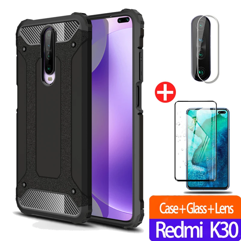 защитный чехол на телефона Redmi k30 Case Note 8 Pro Чехол+Стекло+Камера Крышка для Xiaomi