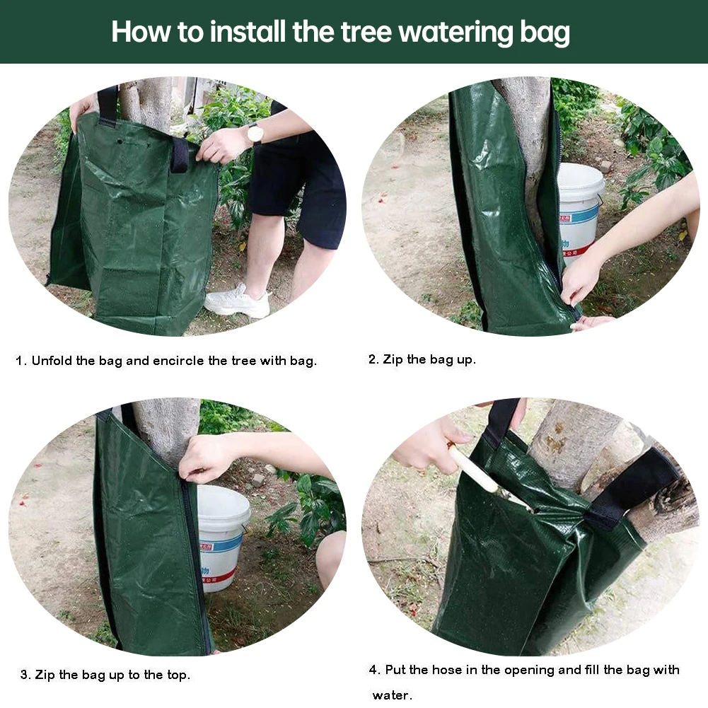 

Tree Watering Irrigation Bag Automatic Drip Irrigation Water Pouch 20 Gallon Slow Release Watering Bag Zipper Garden Supplies