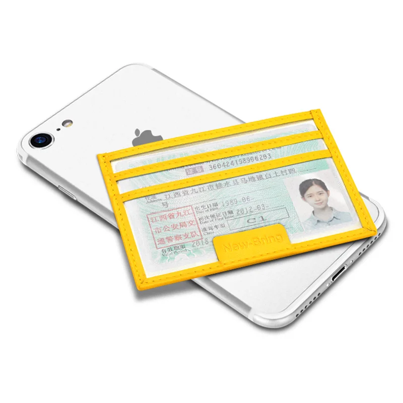 NewBring прозрачный тонкий держатель для карт модный конфетный Цвет Бумажник ПВХ водонепроницаемый держатель водительских прав