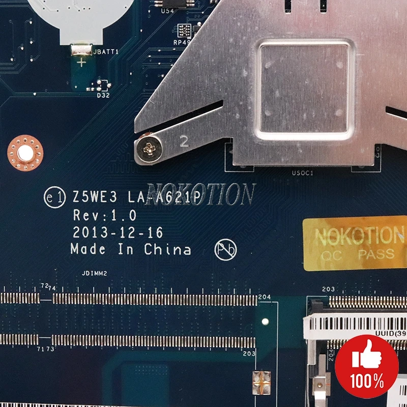 NOKOTION Z5WE3 LA-A621P материнская плата для ноутбука Acer E1-510 DDR3 NBC3911001 NB.C3911.001 основная SR1SE