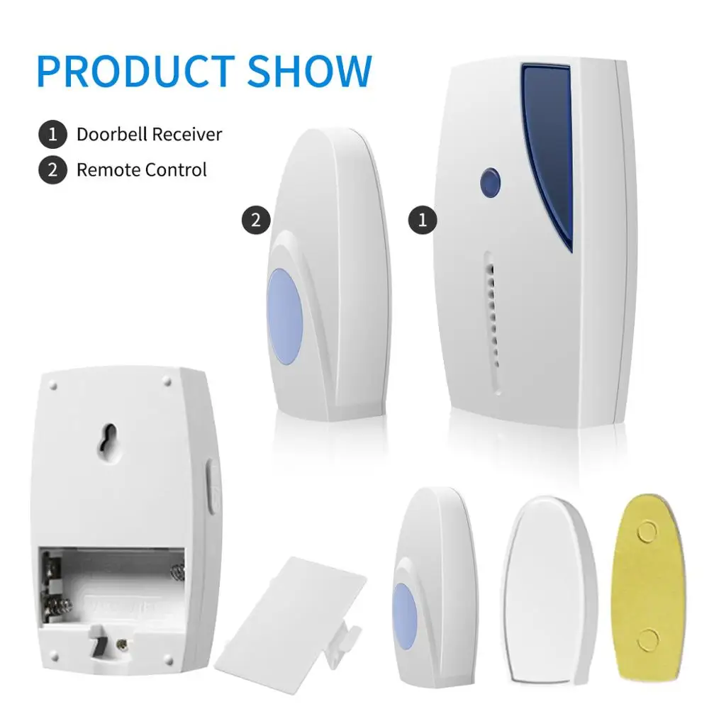 Умный беспроводной дверной звонок со светодиодной индикацией 36 мелодий |