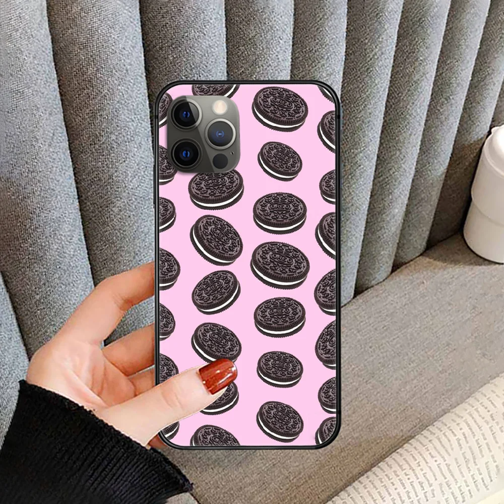 

Oreo Cookies milk Phone Case Cover For Iphone 5 5S 6 6S PLUS 7 8 11 12 Mini X XR XS PRO SE 2020 MAX black Waterproof Pretty