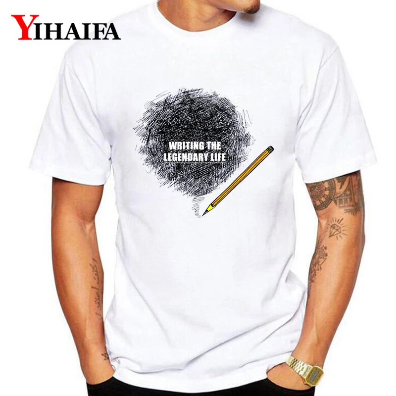 Летняя мужская футболка с креативными буквами Забавные футболки графикой