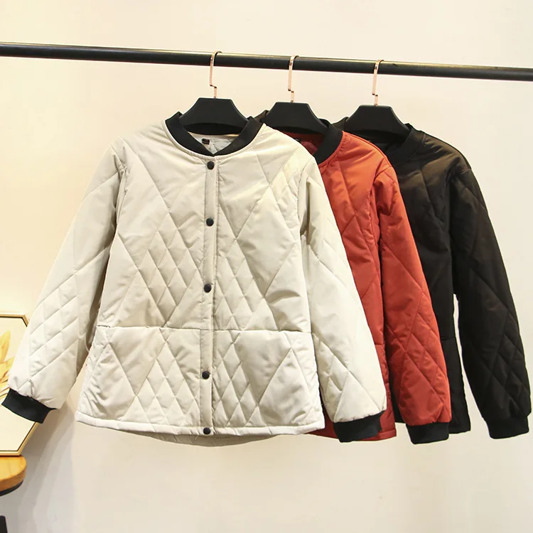 Стеганая куртка Осень-Зима Женское пальто 2020 однобортная с длинным рукавом