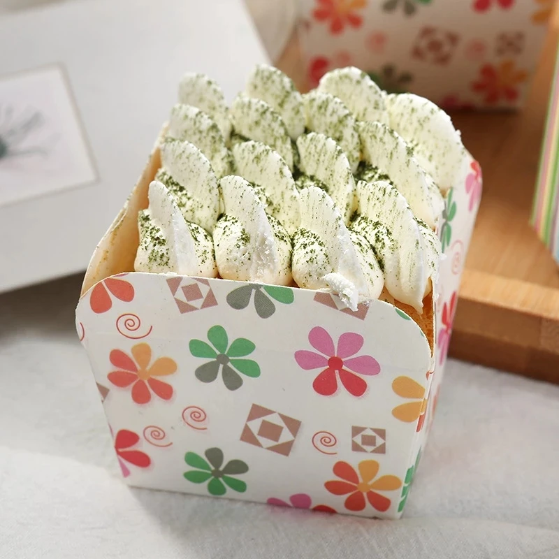 100Pcs сдобы чашки кекс Бумага прессформа средней торт упаковочная машина с для