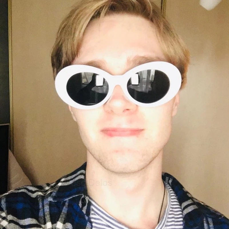 2021 goggle очки в стиле Курта Кобейна Овальные Солнцезащитные дамские Модные Горячая