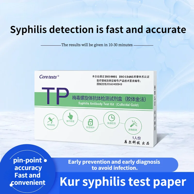 

Home Test Syphilis (TP) Antibody Screen Blood Tests Kits Syphilis Test Paper Rapid Detection Privacy Delivery ( 99.9% Accurate)