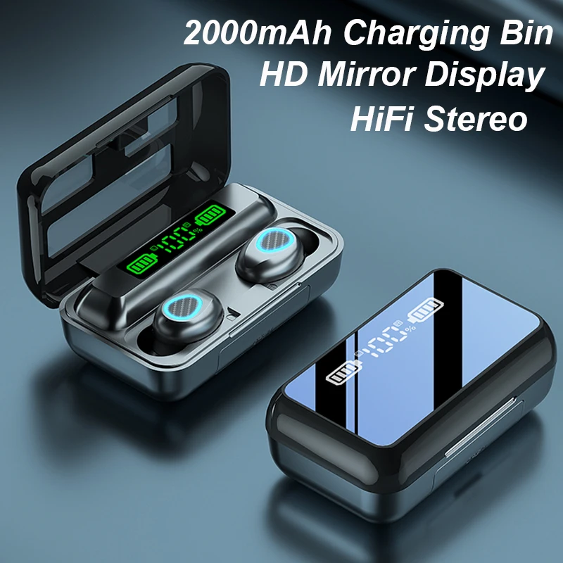 

Tebaurry R15 TWS Wireless Headphone Stereo Bluetooth Earphone 5.1 3D Touch Headset Sport Waterproof Earbuds with Charging Case