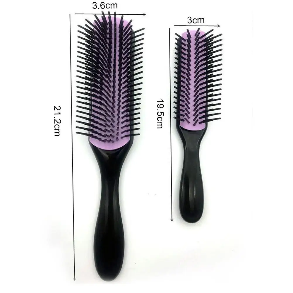 

1PC 9 Rows Scalp Massage Brush Hair Styling Detangling Hairdressing Curly Women Salon Hair Hairbrush Straight Comb C7O2