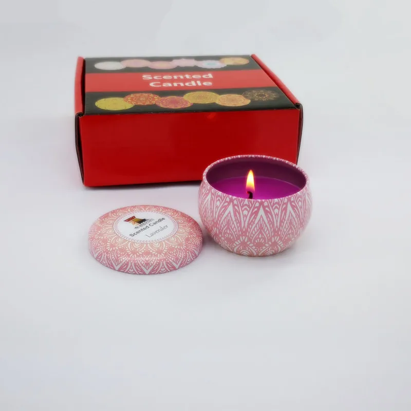 Жестяная Банка бездымный чистый растительный воск Ароматизированная свеча