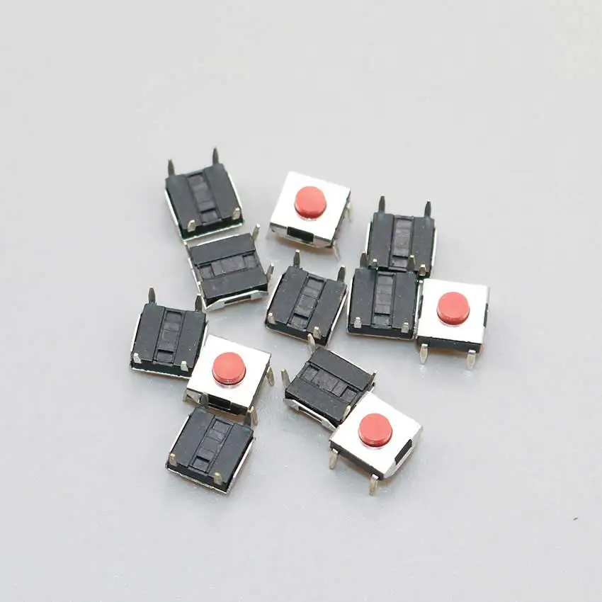 Cltgxdd 5 шт. 6x6x3 1 сенсорный выключатель Вертикальная красная кнопка DIP 4 Pin