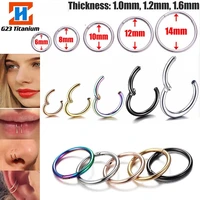 1pc g23 titanium high ring hinge open small nasal septum cartilage perforated nose ring earrings labret fashionable jewelry
