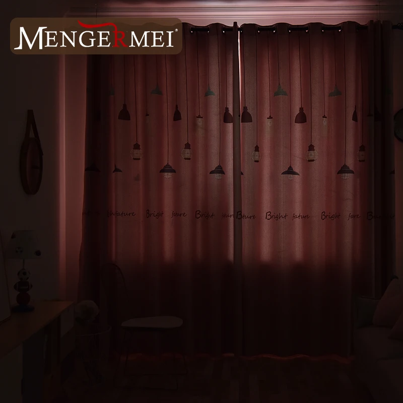 MENGERMEI розовая лампа занавески для гостиной спальни детей милые тюлевые шторы |