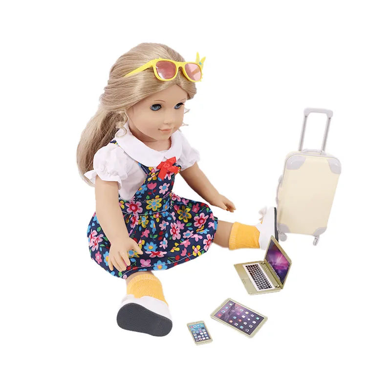 Conjunto de maletas para mu&ntilde;eca americana de 43 Cm, conjunto de ropa de beb&eacute; Reborn, zapatos de Clorhes, accesorios para mu&ntilde;eca americana de 18 pulgadas, env&iacute;o gratis-2