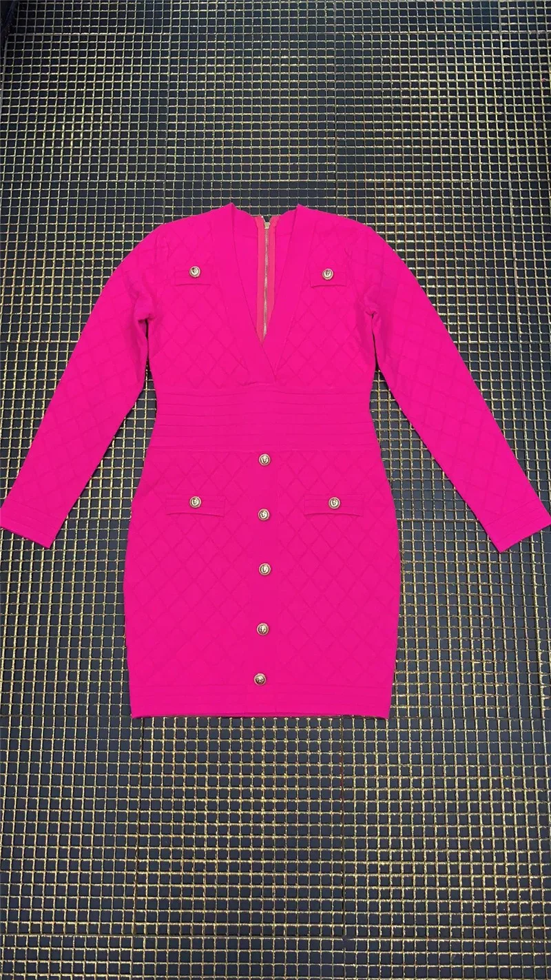 Женское жаккардовое платье облегающее из вискозы с длинным рукавом и V-образным