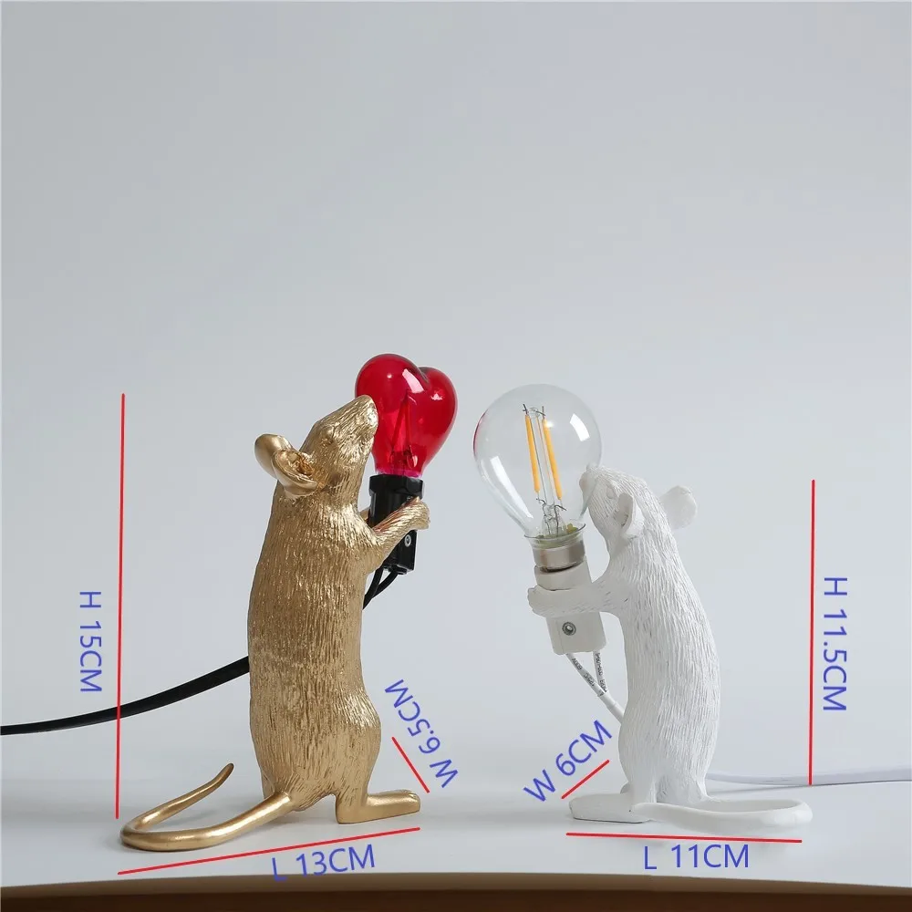 

SELETTI Modern Resin Mouse Night Lights LED E12 mouse Table Lamps Desk Nordic Kids' Room Decor LED Desk Lights EU/AU/US/UK Plug