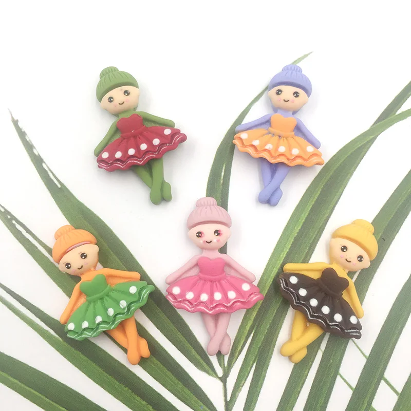 10 шт. кавайная Танцующая девочка украшение из смолы плоская спина кабошон для