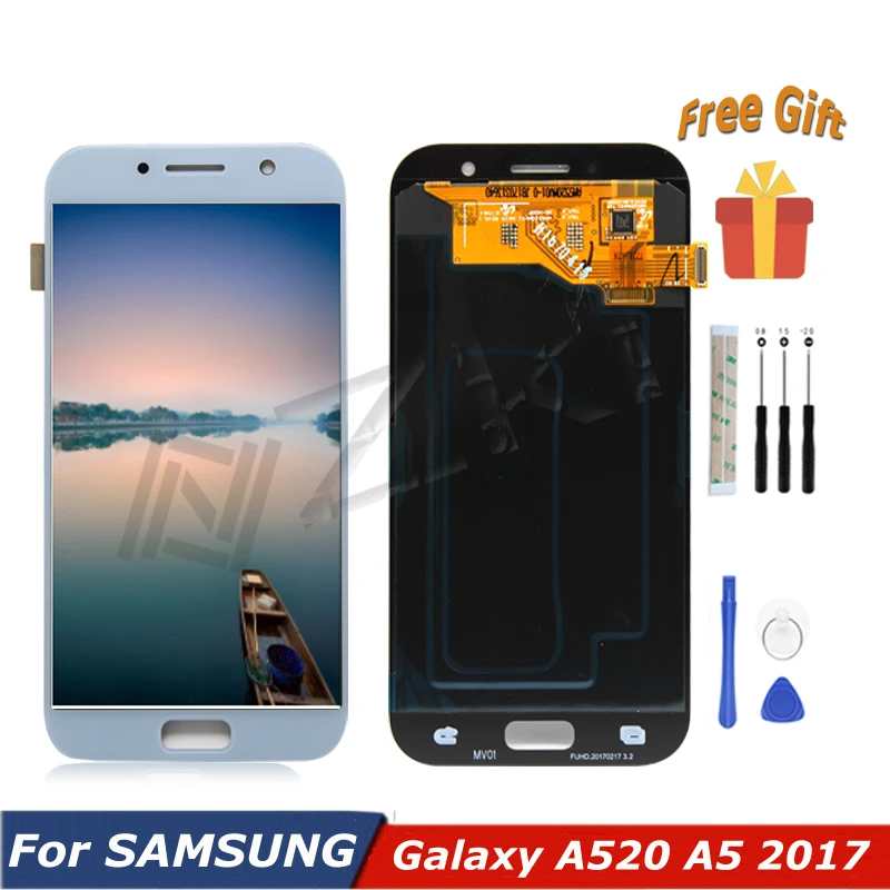 

5.2" Super AMOLED for SAMSUNG Galaxy A5 2017 A520 A520F SM-A520F LCD Display Touch Screen Digitizer Assembly With Repair Parts