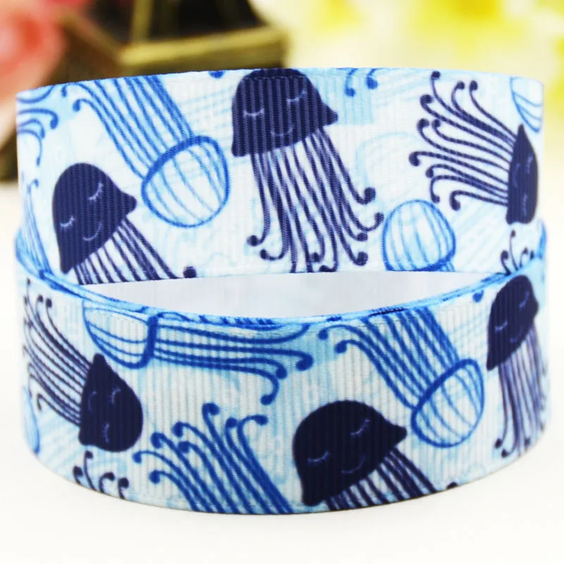 22 мм 25 38 75 Медузы мультфильм печатных Grosgrain ленты вечерние свадебные украшения 10