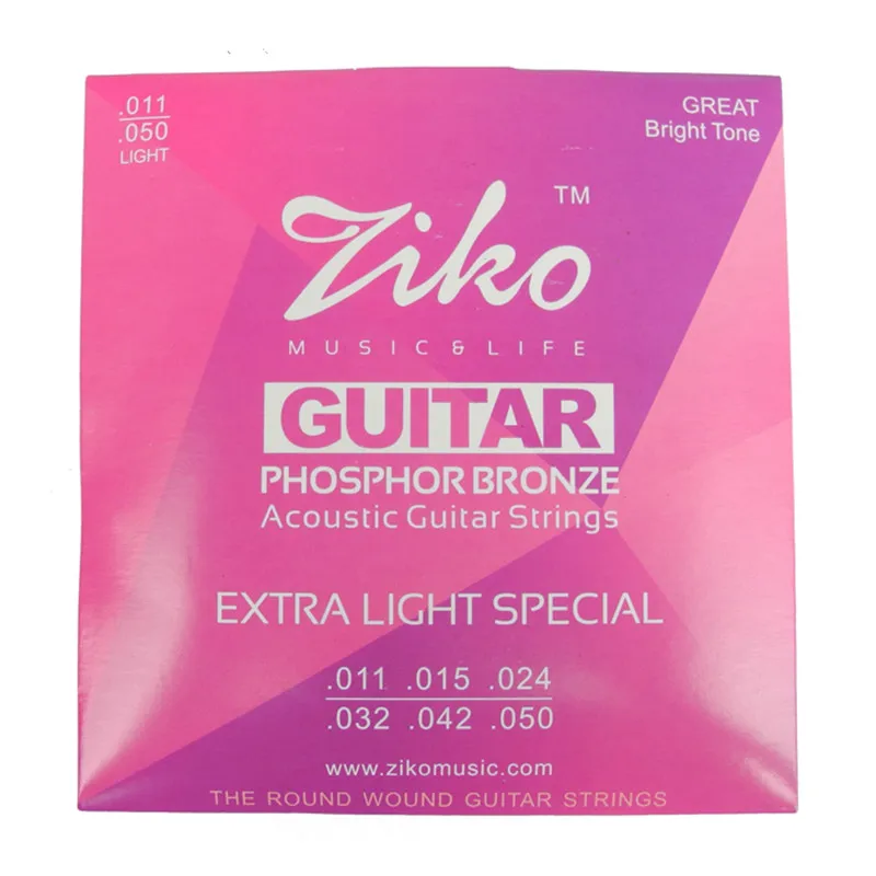 

Ziko Acoustic Guitar Strings 010 011 012 Phosphor Bronze 6 Strings For Acoustic Guitar One Set Guitar Musical Instruments Parts