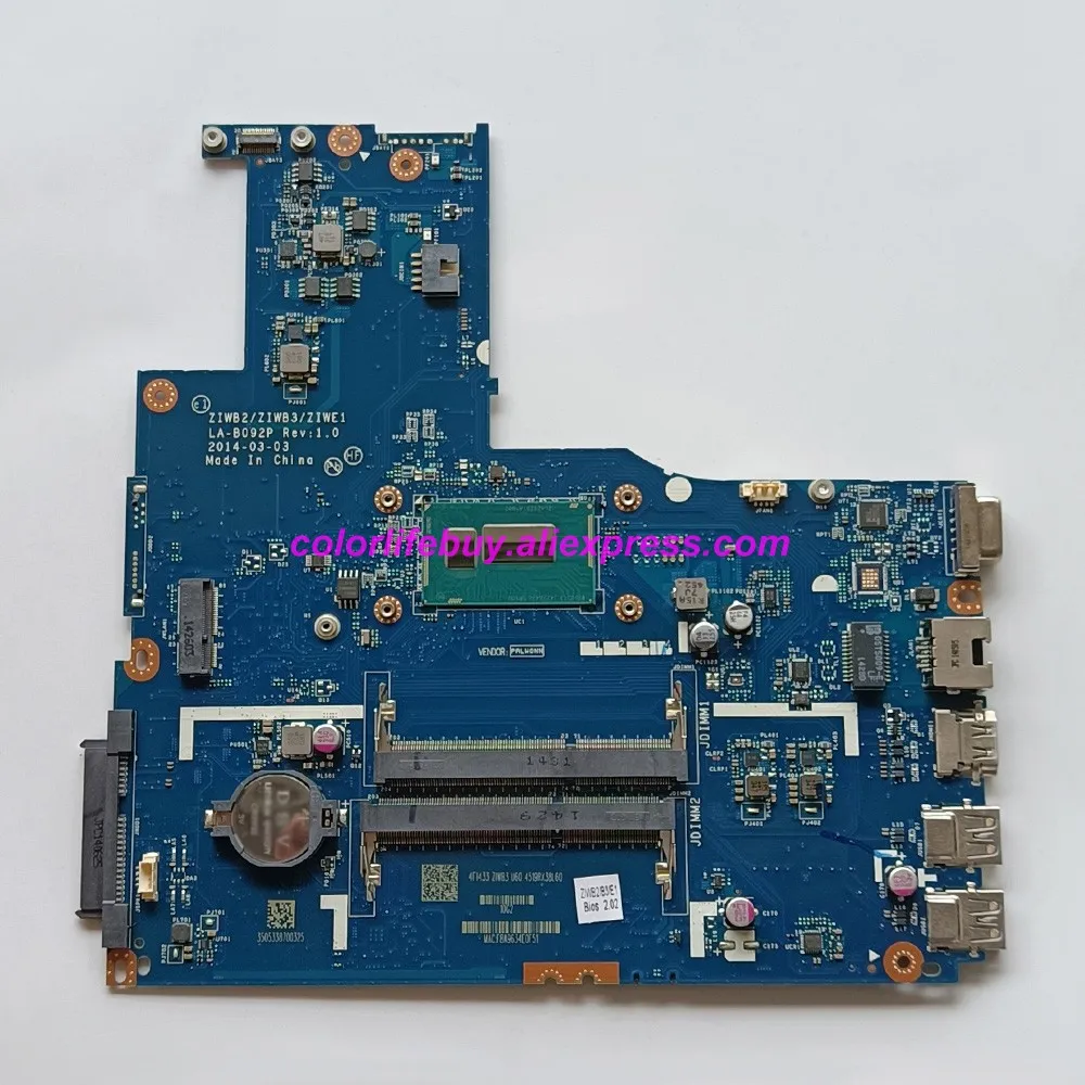 Genuine 5B20G46202 ZIWB/ ZIWB3/ZIWE1 LA-B092P w SR1DV N2957U CPU Laptop Motherboard for Lenovo B50-70 NoteBook PC Tested