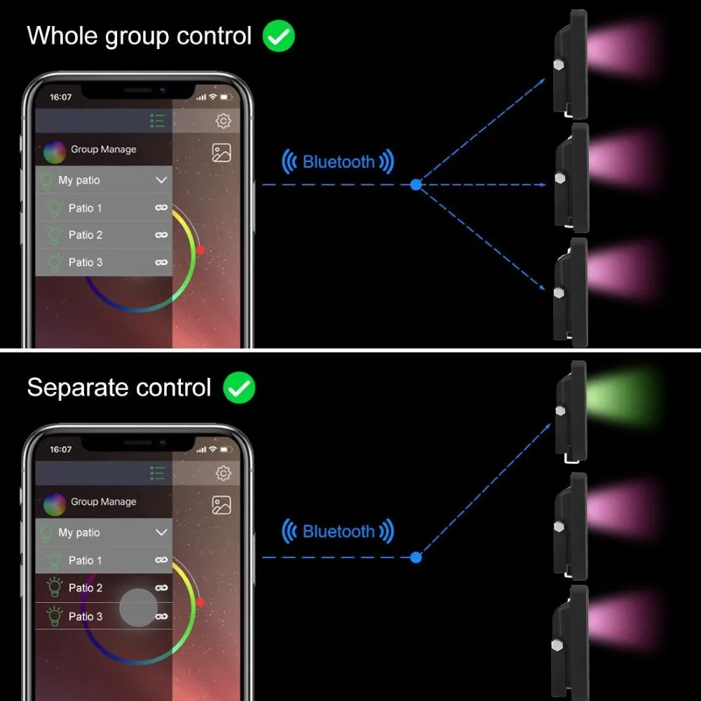 

Projection Lamp 20w 16 Million LED Colors Changing with Remote Controller RGB Bluetooth APP Control Waterproof Atmosphere Light