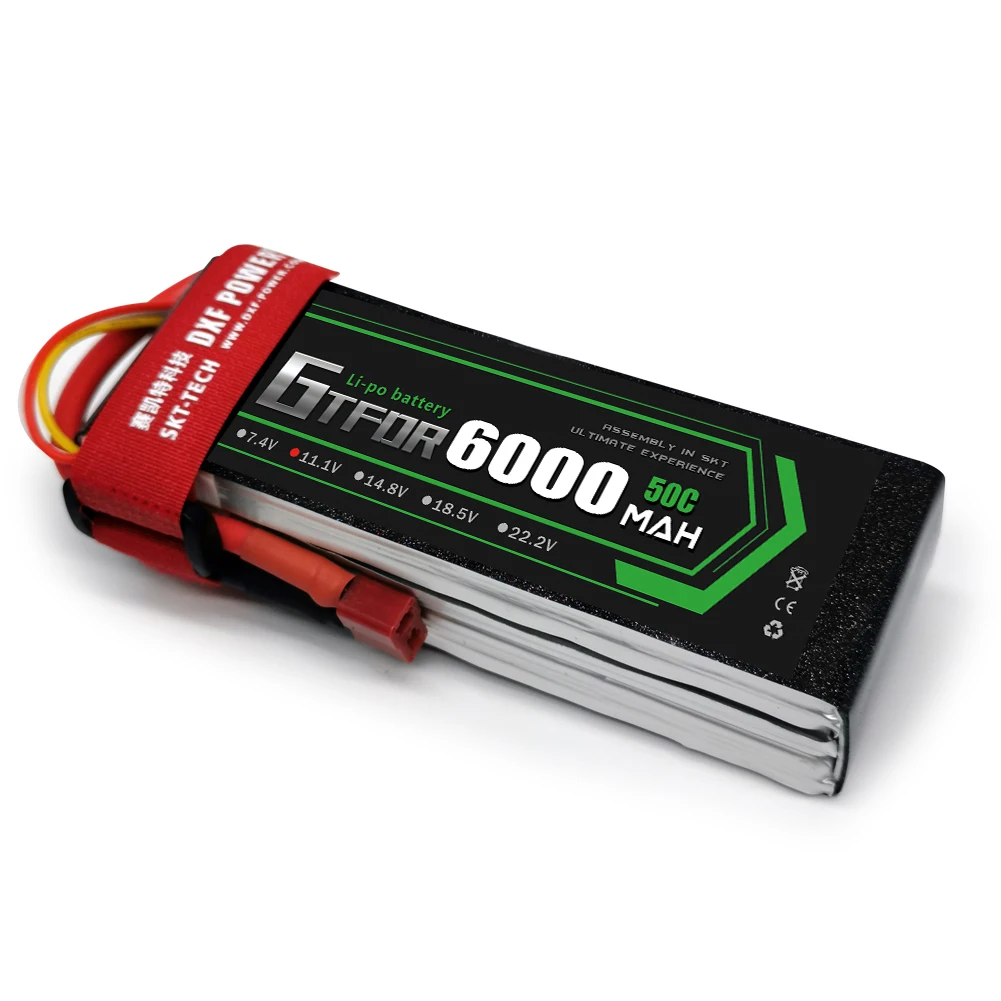 GTFDR-bater&iacute;a Lipo 3S para Dron de carreras, 11,1 V, 6000mah, 50C-100C, XT60 T, Deans, XT90, EC5, 50C-3
