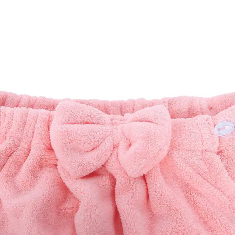 

Bath Towel Wrap Coral Fleece Spa Women Adjustable Shower Wrap with Hat for Home Beauty Salon