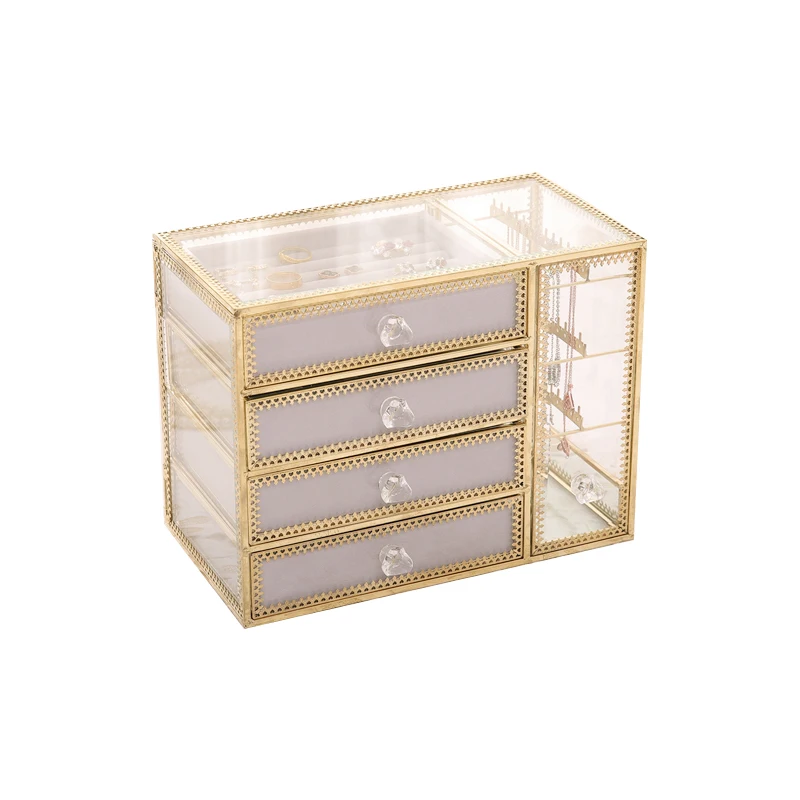 Шкатулка для ювелирных изделий в ретро стиле бокс с ветровым стеклом и