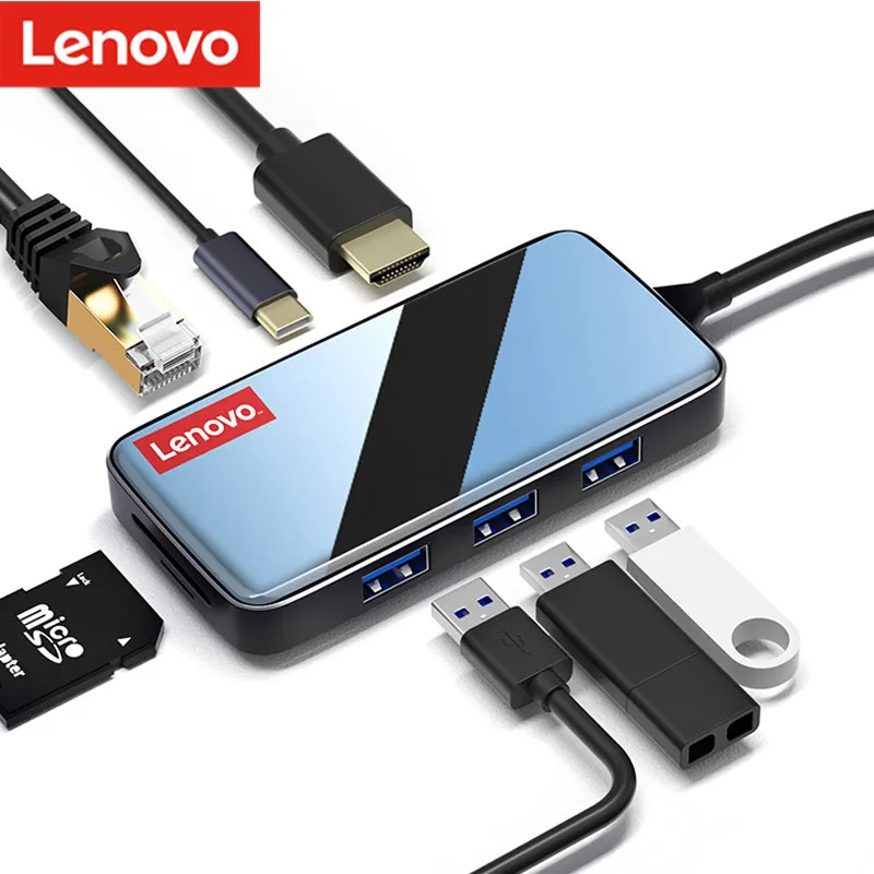 Оригинальный концентратор Lenovo USB C Type для HDMI RJ45 кардридера Multi USB3.0 PD адаптер