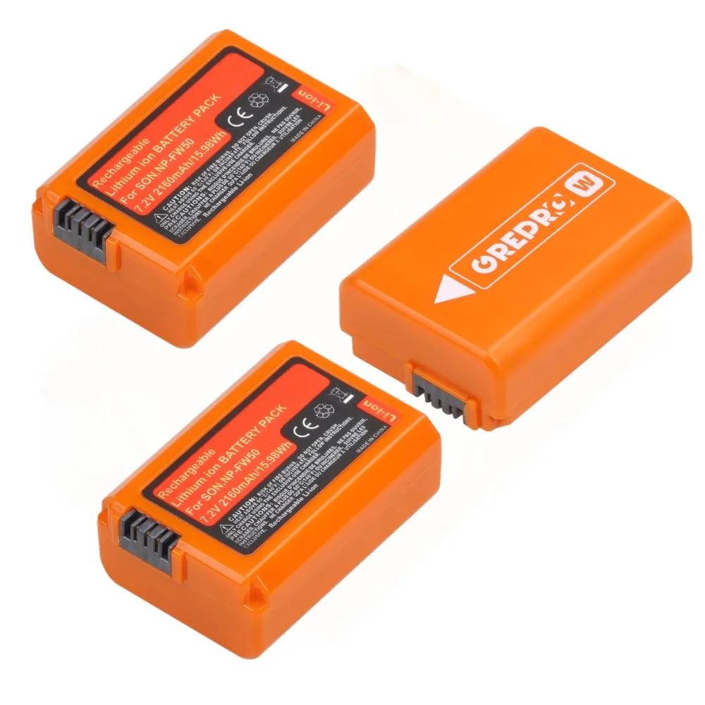 

Orange NP-FW50 NP FW50 Battery (2160mAh) for Alpha a6500 a6300 a6000 a5000 a3000 NEX-3 A7 A7II A7RII A7SII A7S A7S2 A7R A7R