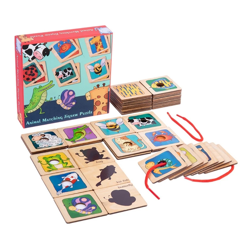 

Shape Matching Toy Puzzle Stringing Toy for Babies Toddlers Kindergarten 1/2/3