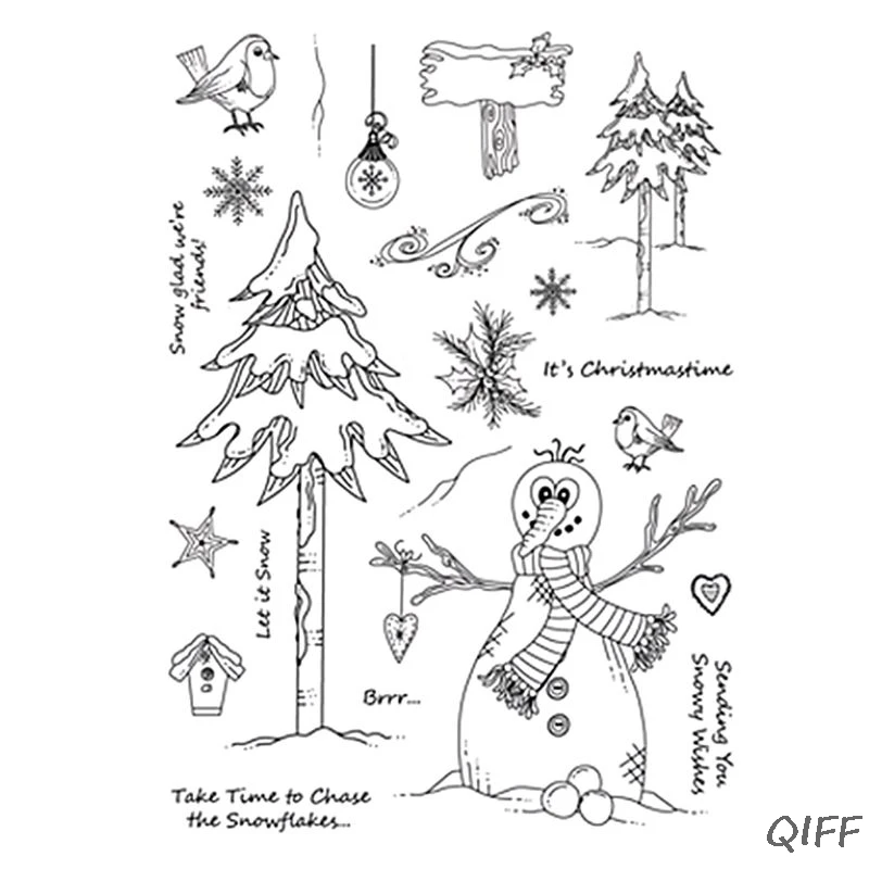 Рождественский Снеговик Силиконовая печать штамп сделай сам скрапбукинг