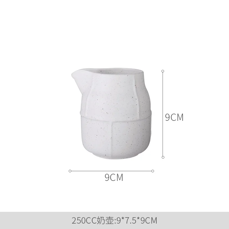 250ml-Milk jug-A Simple ceramic teapot cold water bottle retro white set coffee afternoon tea cup mug milk can sugar bowl mx6221104 - Цвет: 250ml-Milk jug-A