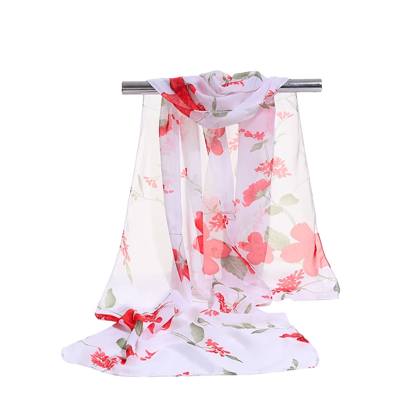 

Chiffon Print Women Scarves Floral Shawl Shawl Soft Beach Towel Scarf Wraps Light Scarf 160*50cm