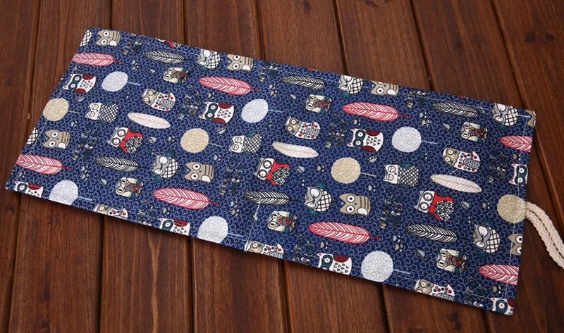Пенал тканевый с 36/48/72 отверстиями совами и листьями|kawaii pencil case|pencil casegirls school supplies |