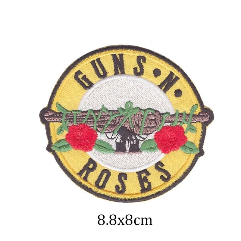 Пистолеты Н Розы музыка железо на вышитой одежде патчи для одежды музыкальная