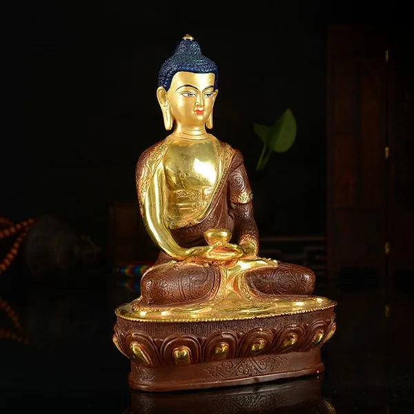 SPECIAL OFFER BUDDHA STATUE # 7 INCH TIBETAN BUDDHISM AMITABHA GOLD-PLATED BRASS HOME EFFICACIOUS TALISMAN | Дом и сад
