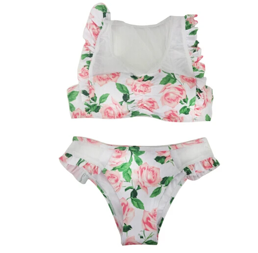 Women sexy Bikini Set Floral print bathing suit Padded Push Up Swimsuit low waist Swimwear mesh Ruffles beachwear biquini 2018 |
