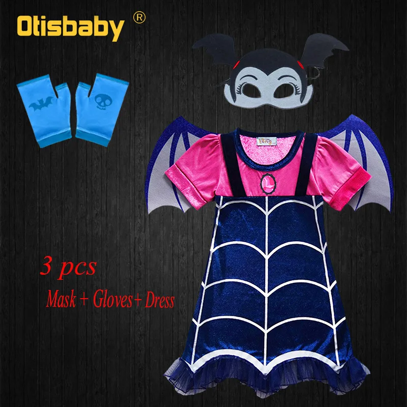 Vampirina/маскарадные костюмы для девочек на Хэллоуин; детское платье трапециевидной формы с крыльями; летние праздничные платья Феи для девочек; одежда - Цвет: F